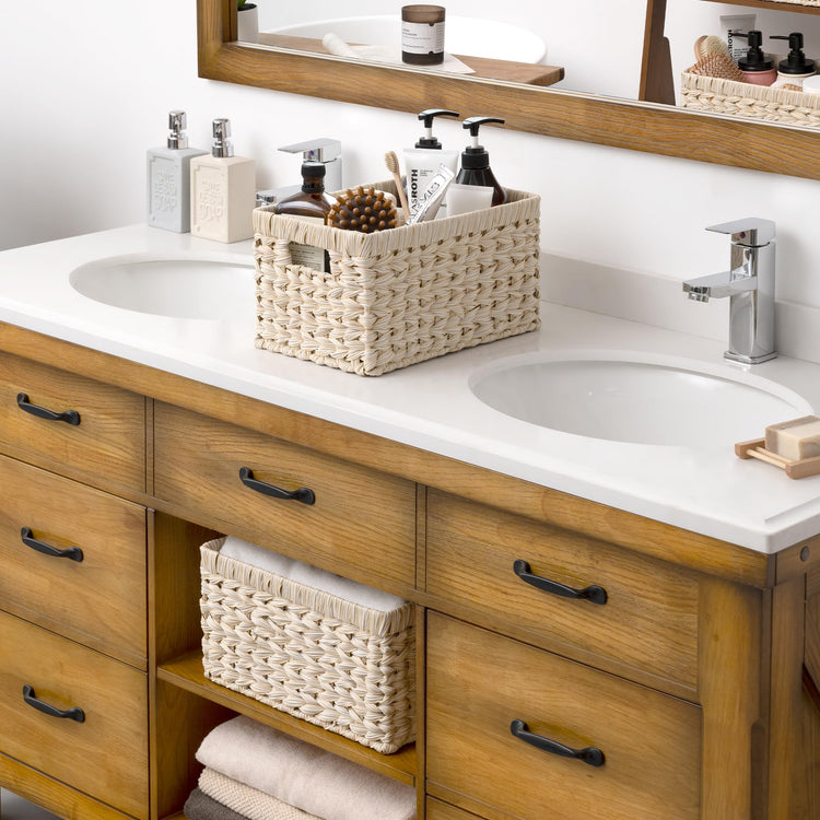 White Wicker Baskets for Storage (2 Count)