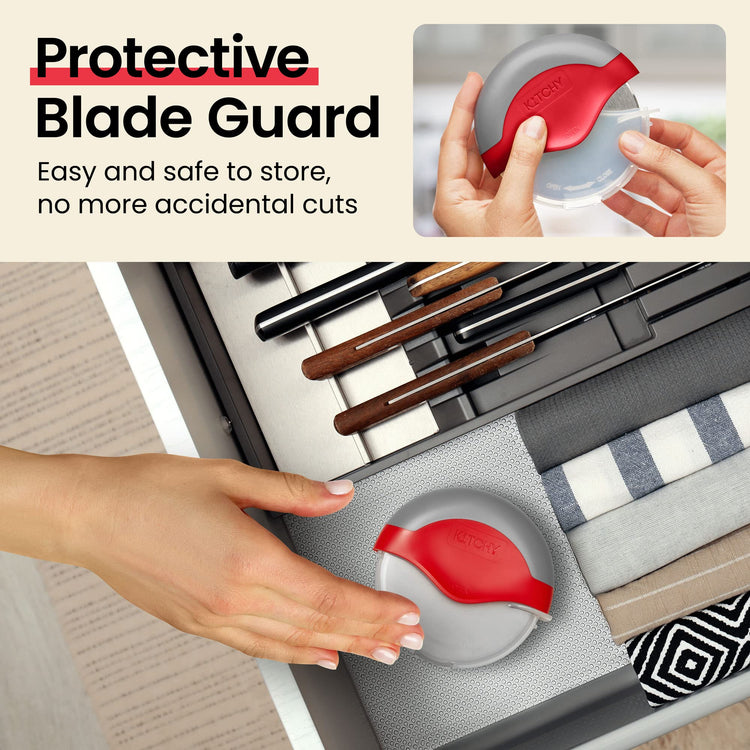 Pizza Cutter Wheel with Protective Blade Cover