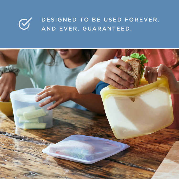 Premium Reusable Silicone Bags and Lunch Bag (3 Count)