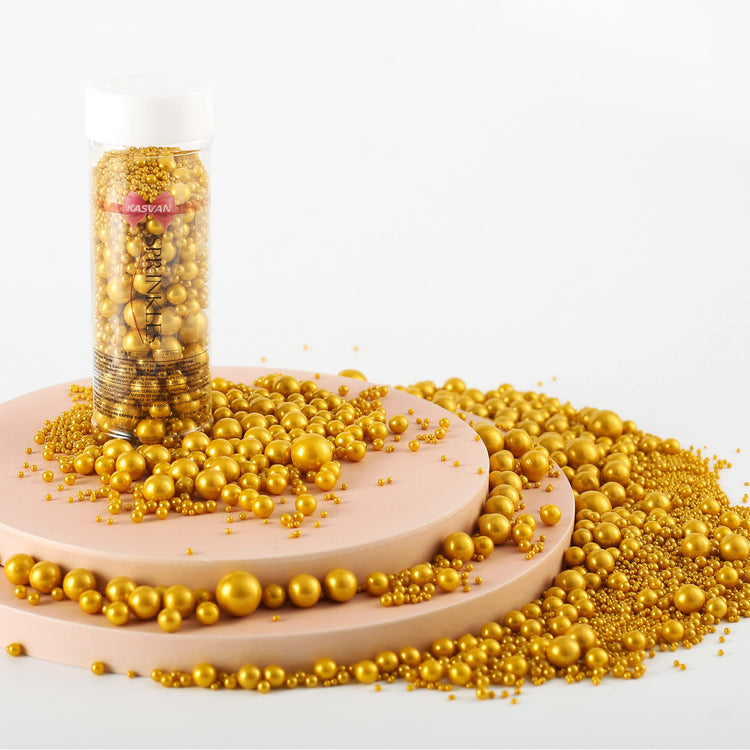 Gold Pearl Sugar Sprinkles (4.58 Ounce)