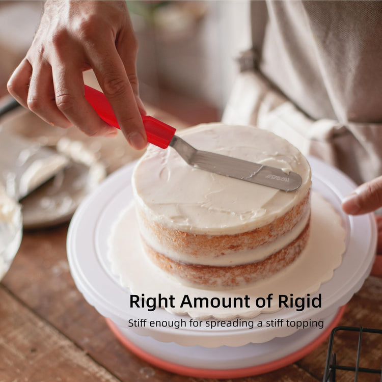 Cake Offset Spatula set of 4 6 8 inch Angled Icing Spatula Cake Decorating Frosting Knife (3 Count)