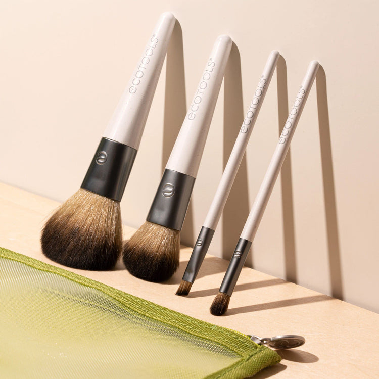 On-The-Go Makeup Brush Kit, Travel Makeup Brush Set (4 Count)