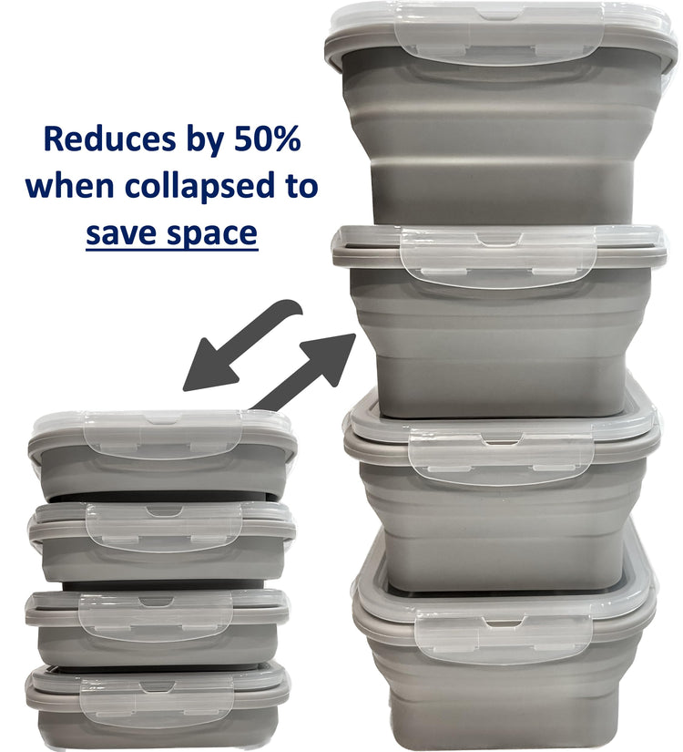 Cocina Vida Collapsible Silicone Food Storage Containers with Airtight Lids (4 Count)