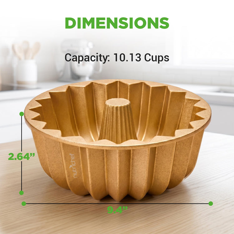 Cake Pan 10 Cups Die Cast Fluted Aluminum Cake Mold