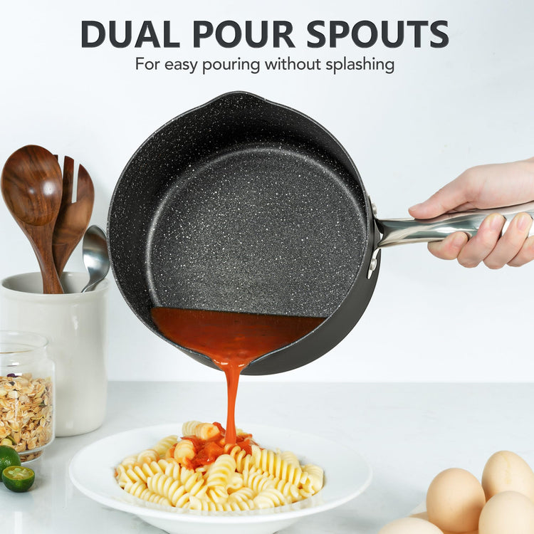Hard Anodized Saucepan Set with Lids (2 Count)