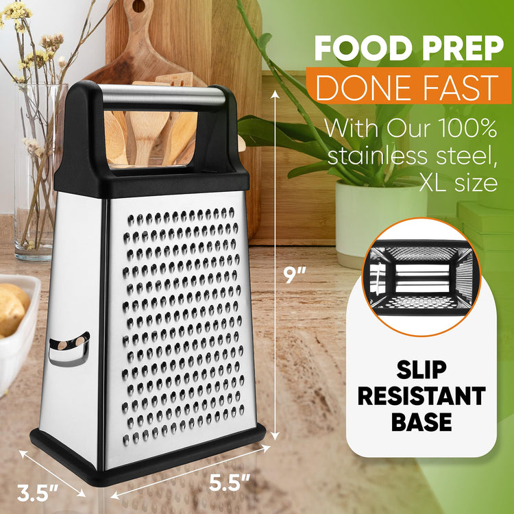 Stainless Steel XL Cheese Grater for Kitchen