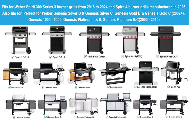 Full Size Griddle Inserts for Weber Spirit I & II 300 Series