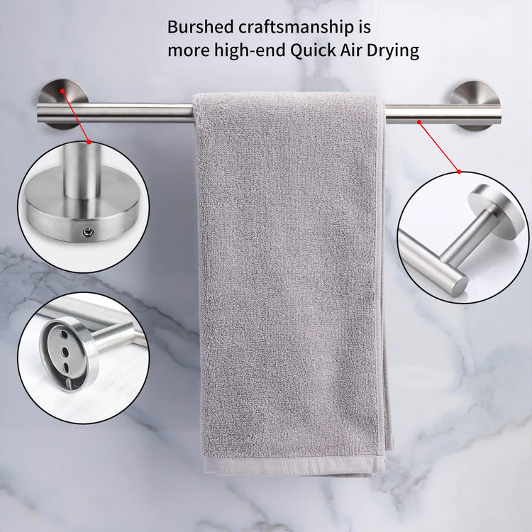 2 Pieces Brushed Nickel Bathroom Towel Bar