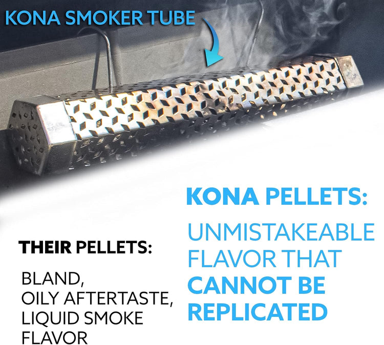 Kona 100% Cherry Wood Pellets - Concentrated, Pure, Old Growth Hardwood Grilling Pellets - for BBQ, Smoker Tubes, Grills - 8 lbs 100% Cherry