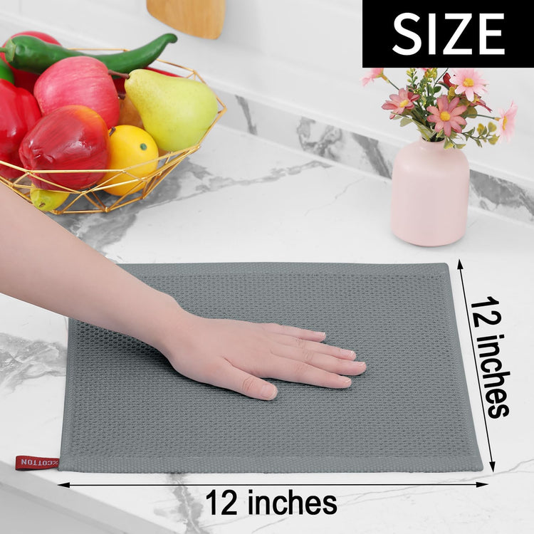 100% Cotton Waffle Weave Kitchen Dish Cloths 12 (12 Count)