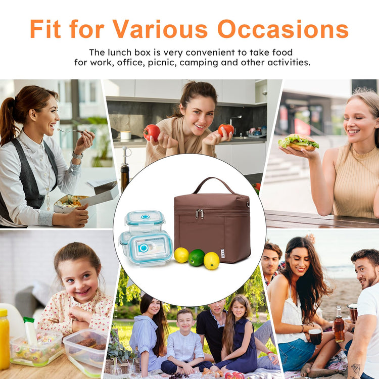 NOL 4 Liters Small Insulated Lunch Bags for Women Cooler Bag Lightweight Nylon Waterproof Lunch Box For Work (Small