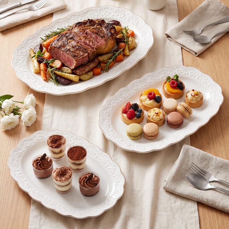 Ceramic Serving Platter Set (3 Count)