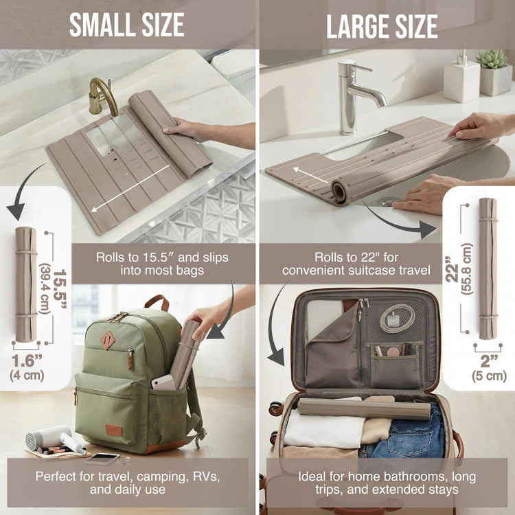 Travel Size Bathroom Sink Cover for Counter Space