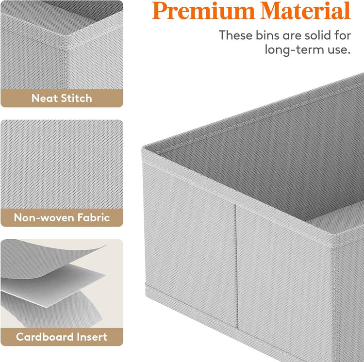 Lifewit Underwear Drawer Organizer for Closet 36 Pack, 3 Sizes Dresser Organizer Dividers, Deep Fabric Foldable Drawer Storage Organizer Bins for Clothes/Sock/Bra/Lingerie/Undies, Light Grey