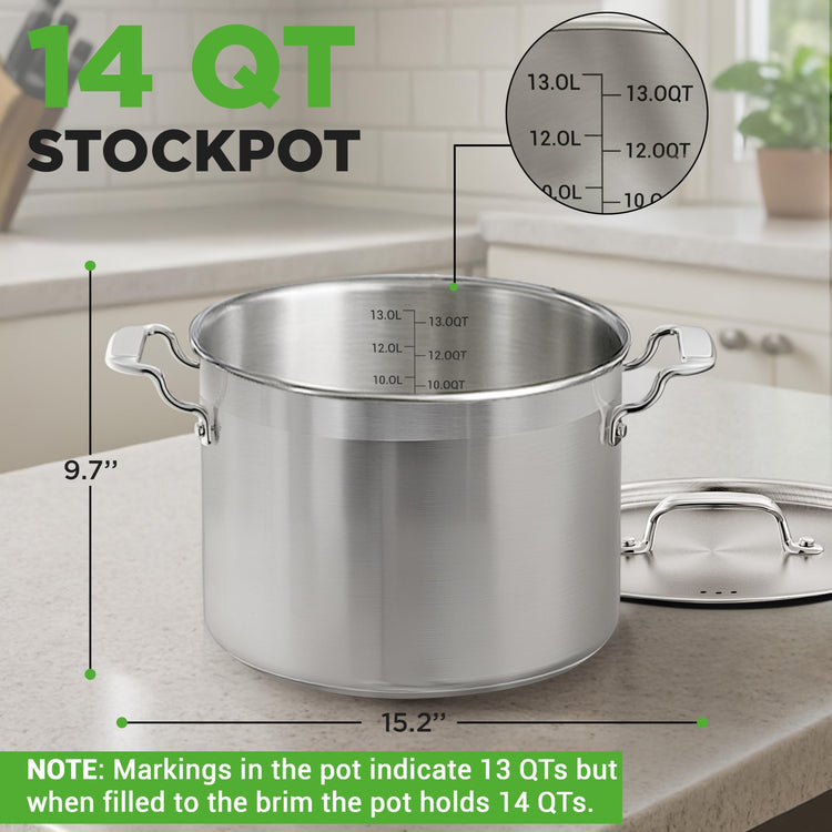 14 Quart Stock Pot with Lid