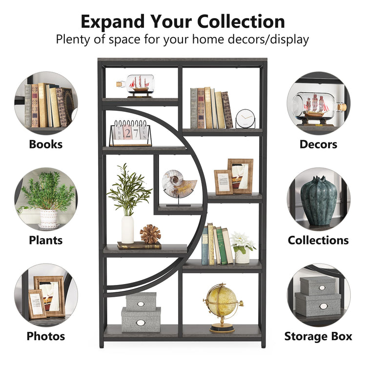 Bookshelf Industrial Etagere Bookcase (2 Count)