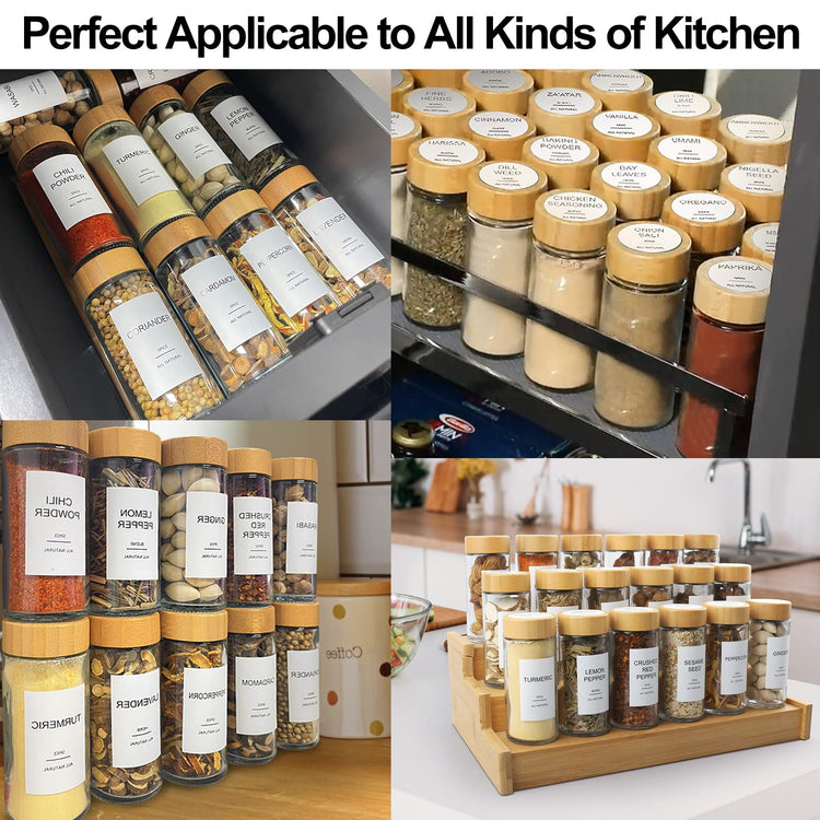 Glass Spice Jars with 398 Labels (24 Count)