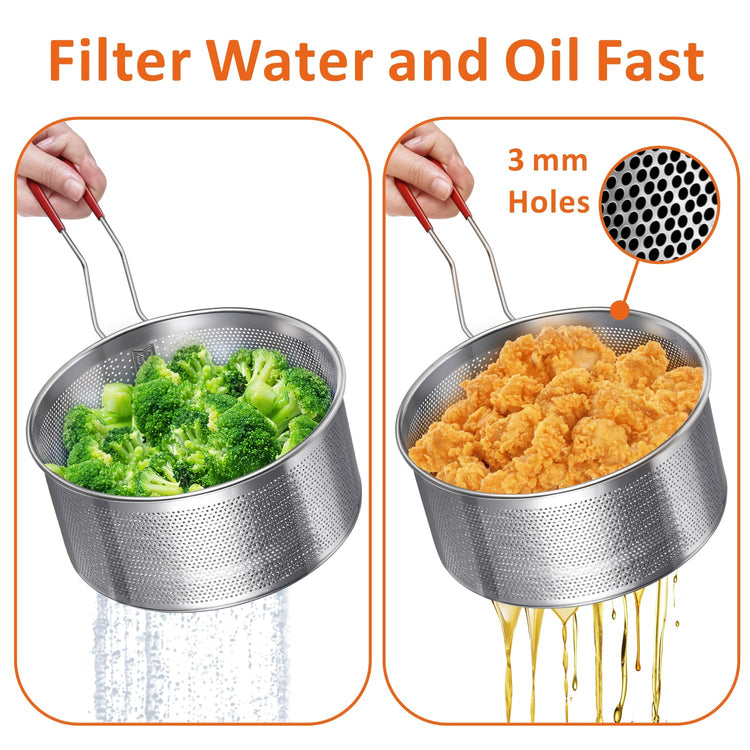 Deep Fryer Basket 304 Stainless Steel for Frying French Fries Cooking