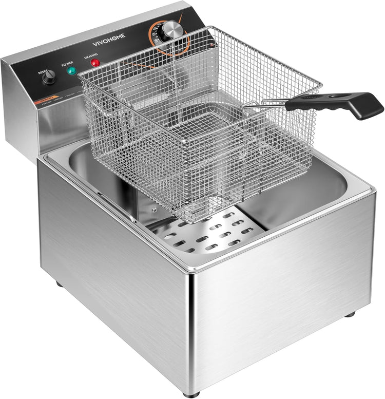 VIVOHOME 1700W 20 QT Electric Deep Fryer with 11.6 QT Removable Basket, Overheat Protection and Temperature Control for Commercial and Home Use