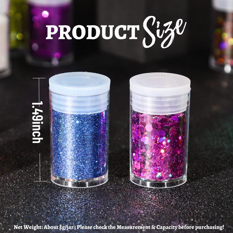 Glitter 32 Colors Fine and Chunky Glitter for Crafts (9.03 Ounce)