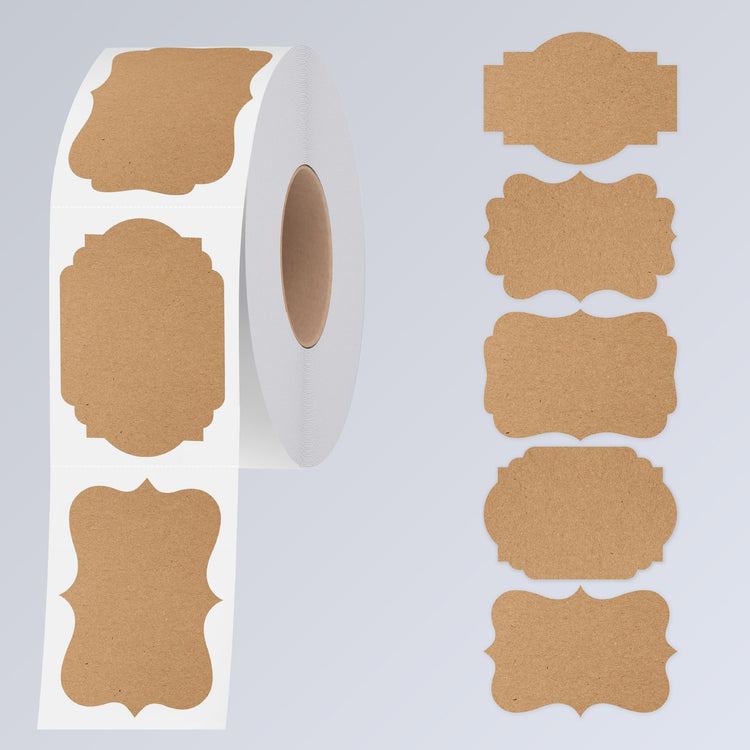300 PCS Kraft Blank Stickers (300 Count)