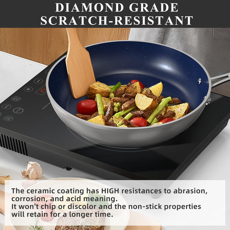 Healthy Duralon Blue Ceramic Nonstick Cookware Set