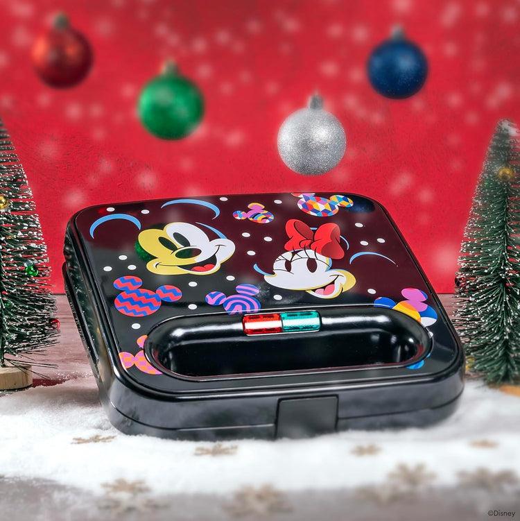 Uncanny Brands Disney Mickey and Minnie Mouse Sandwich Maker - Small Kitchen Appliance