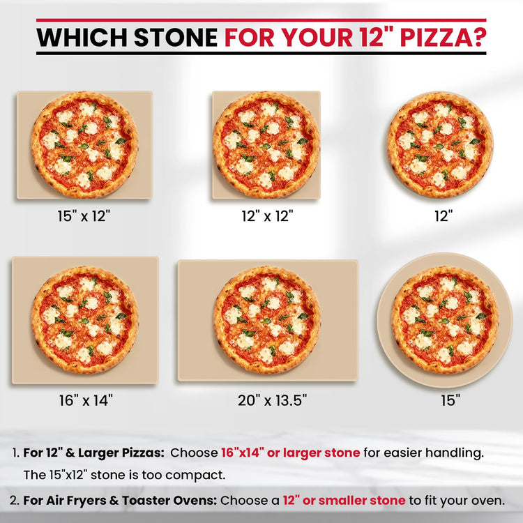 15 x 12 Inch Rectangular Pizza Stone for Oven and Grill