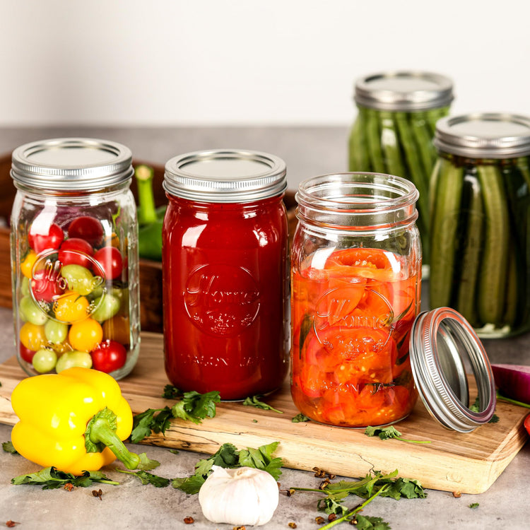 12 Pack Wide Mouth Mason Jars 32 oz (12 Count)