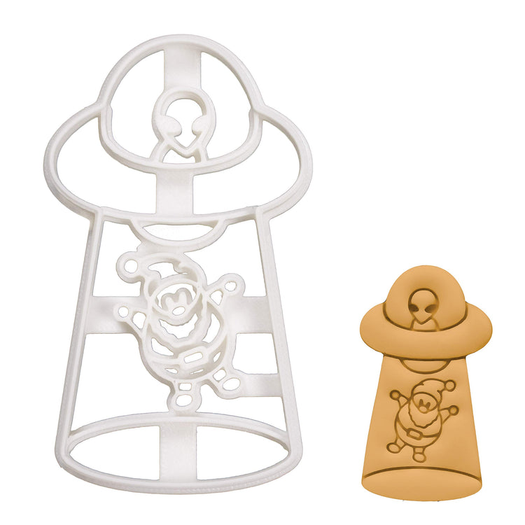 UFO Abducts Santa Claus cookie cutter