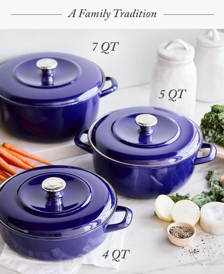 7QT Round Dutch Oven Casserole Pot with Lid