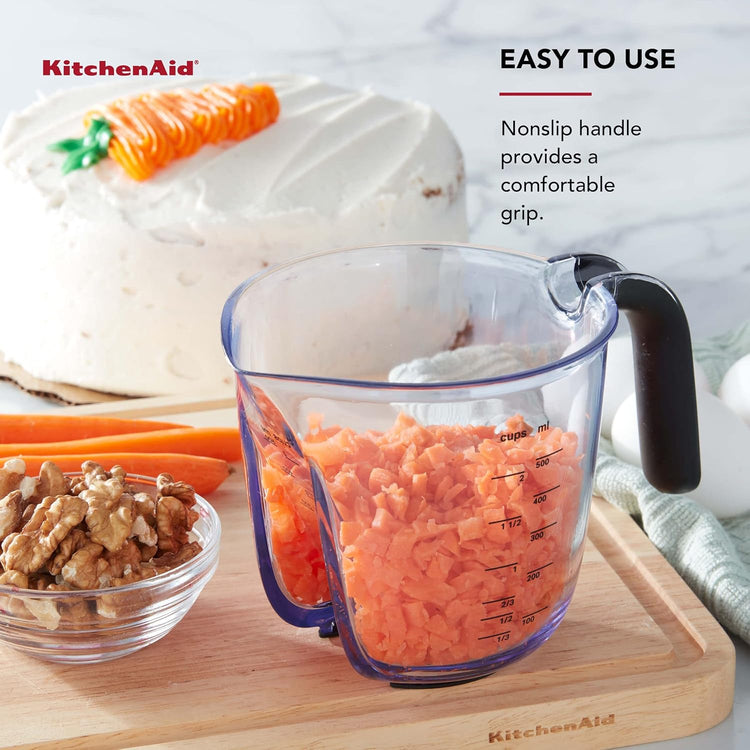 KitchenAid Universal Easy View Angled Measuring Cup, Medium, Clear with Black Handle