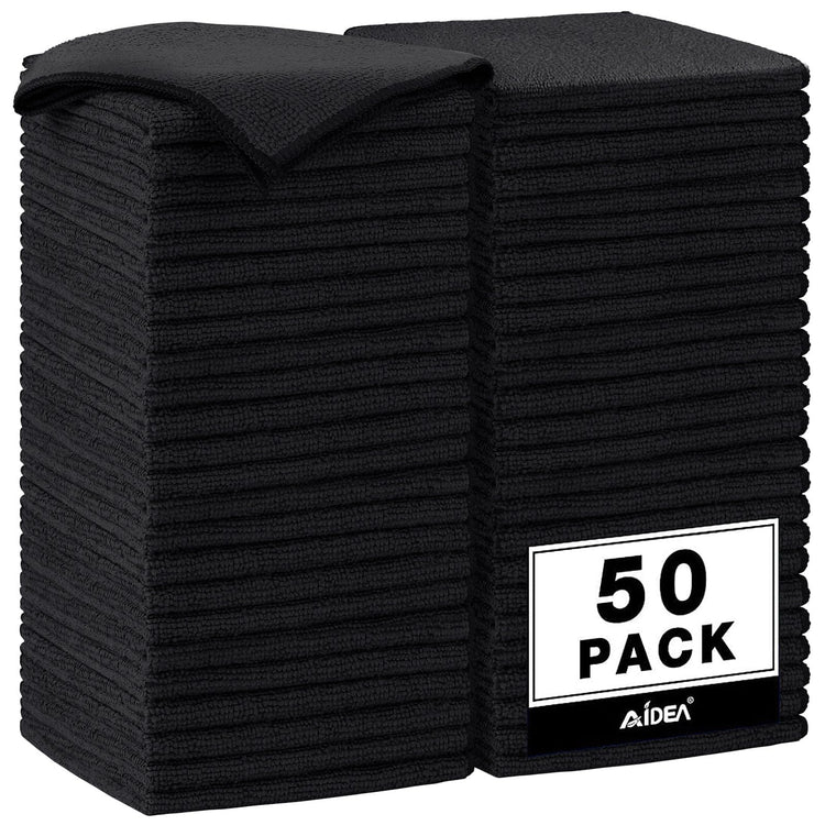 Microfiber Cleaning Cloth Black 50PK (50 Count)
