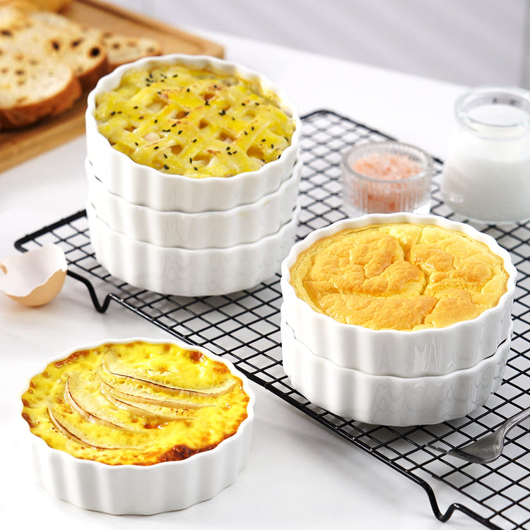 Porcelain Ramekins 8 Oz Oven Safe Set of 6