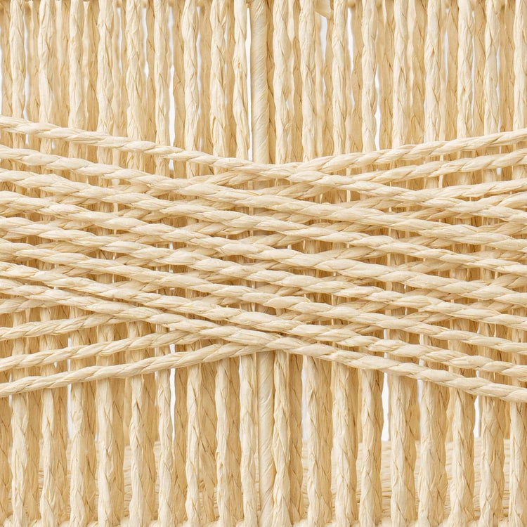 LA JOLIE MUSE Wicker Storage Baskets for Organizing, Recyclable Paper Rope Basket with Wood Handles, Decorative Hand Woven Basket Organizers for Makeup Books Shelves Living Room, Beige, Set of 2