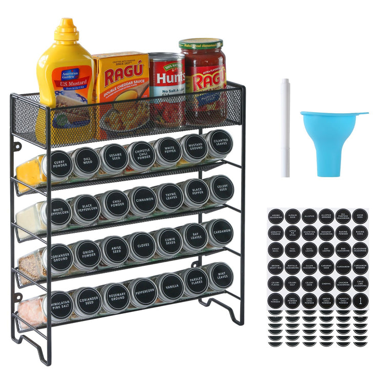 Spice Rack Organizer with 28 Spice Jars
