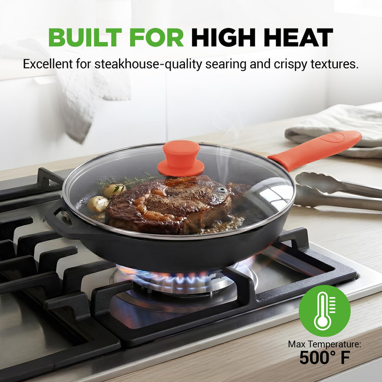 10 Inch Cast Iron Skillet with Lid