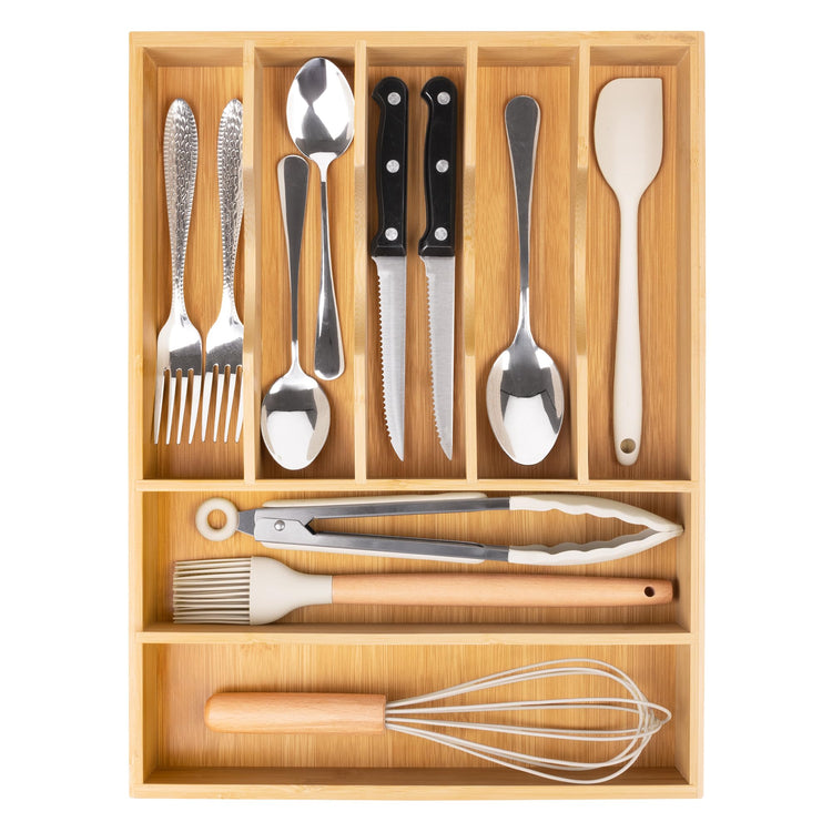 Bamboo Silverware Drawer Organizer