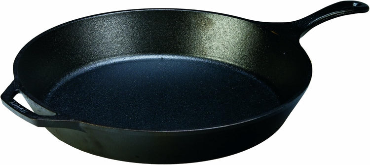 Lodge 15 Inch Cast Iron Pre-Seasoned Skillet – Signature Teardrop Handle - Use in the Oven, on the Stove, on the Grill, or Over a Campfire, Black - Nestoria