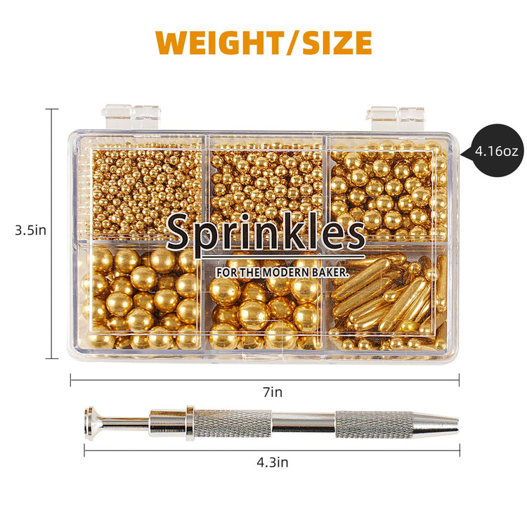 Gold Mix Sugar Sprinkles (4.16 Ounce)