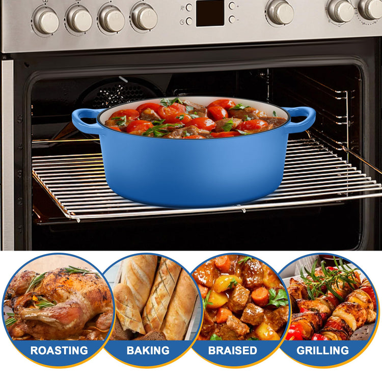 7QT Oval Dutch Oven Pot with Lid
