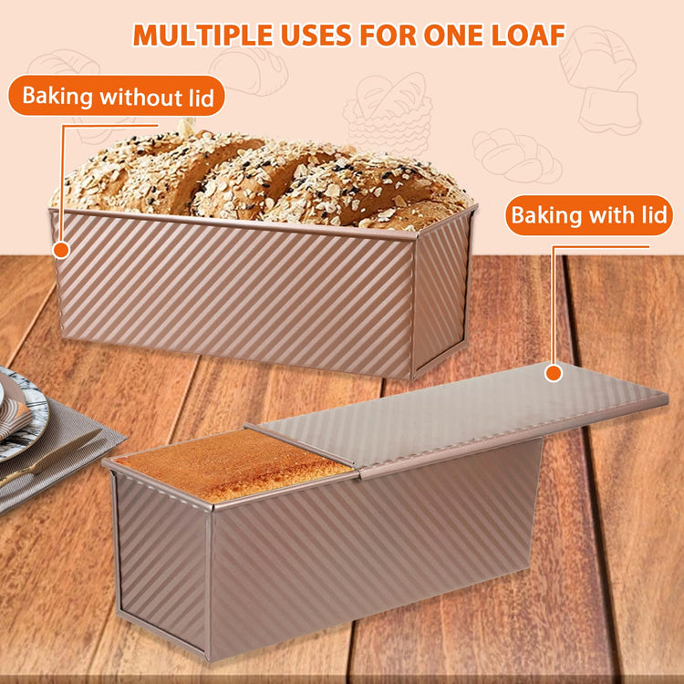 Non Stick Pullman Loaf Pan with Lid 13x4 Inch