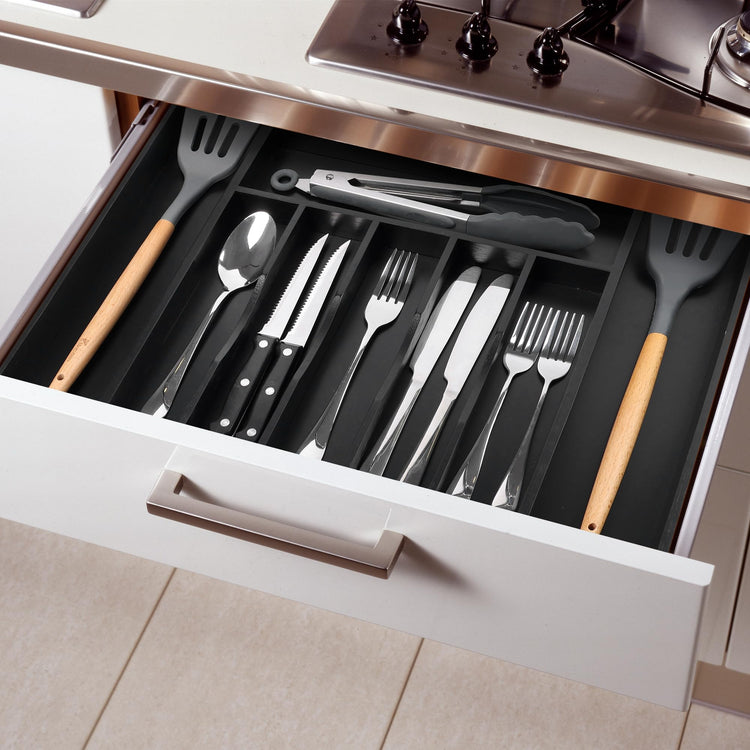 Large Premium Bamboo Silverware Organizer