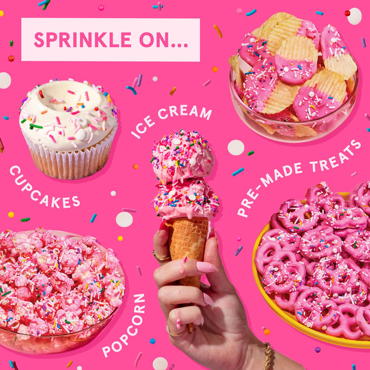Pink Pinata Hot Pink & Rainbow Sprinkle Mix 1 Pack (4 Ounce)