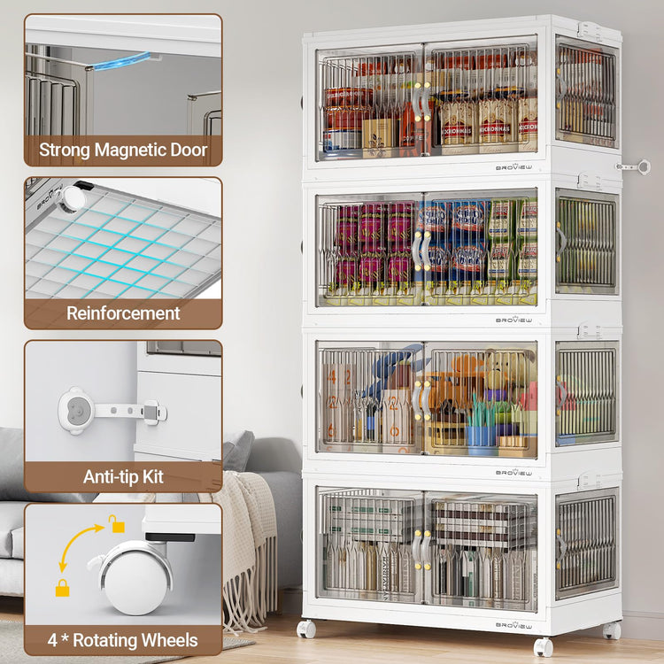 120Gal Large Stackable Storage Bins with Lids (4 Count)