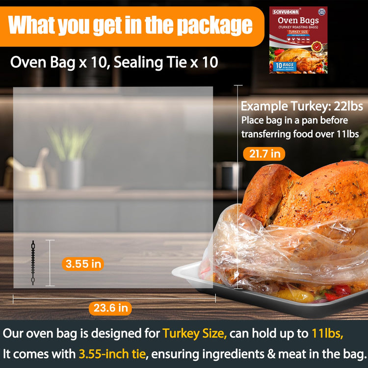 Turkey Oven Bags for Perfect Roasting (20 Count)