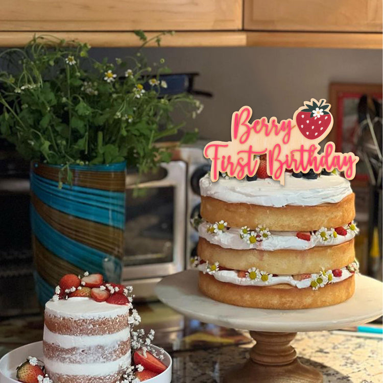 Berry First Birthday Cake Topper