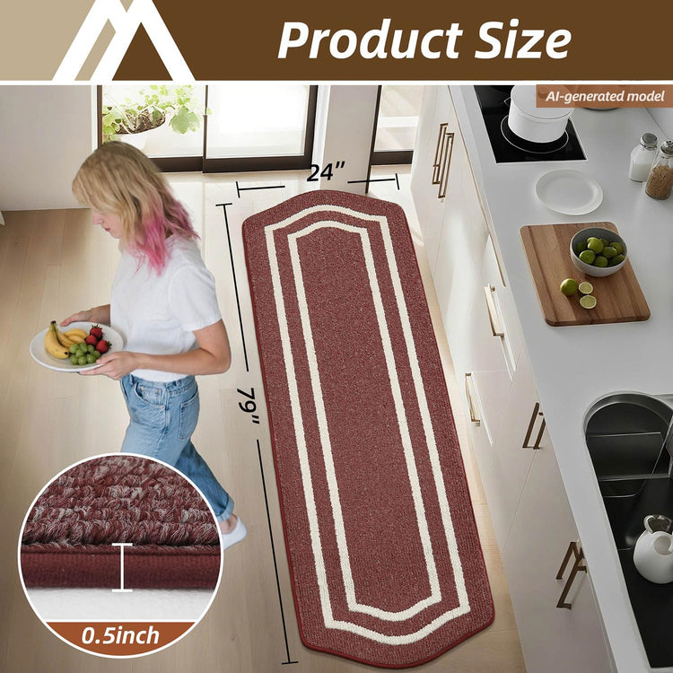 Long Kitchen Floor Mats and Rugs Non Slip Washable