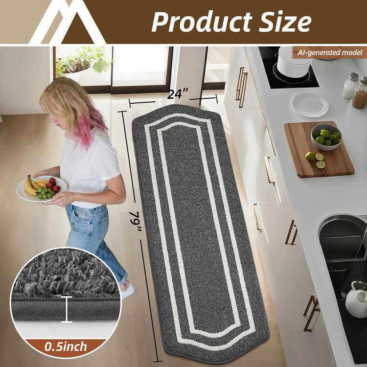 Long Kitchen Floor Mats and Rugs Non Slip Washable
