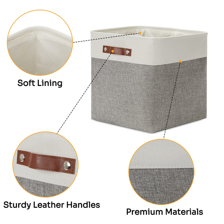 13 inch Fabric Storage Cubes 4 Pack Foldable Baskets